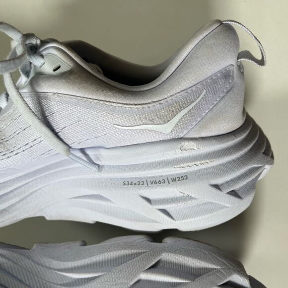 HOKA W Bondi 8 White Sneakers 10.5B - Picture 5 of 13